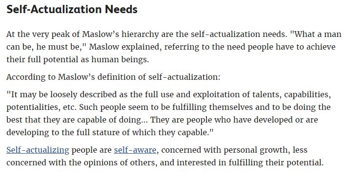 self actualization